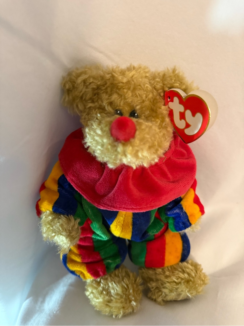 Vintage TY Attic Treasures Piccadilly Clown Bear 1998 Retired 6069 w/ Tags